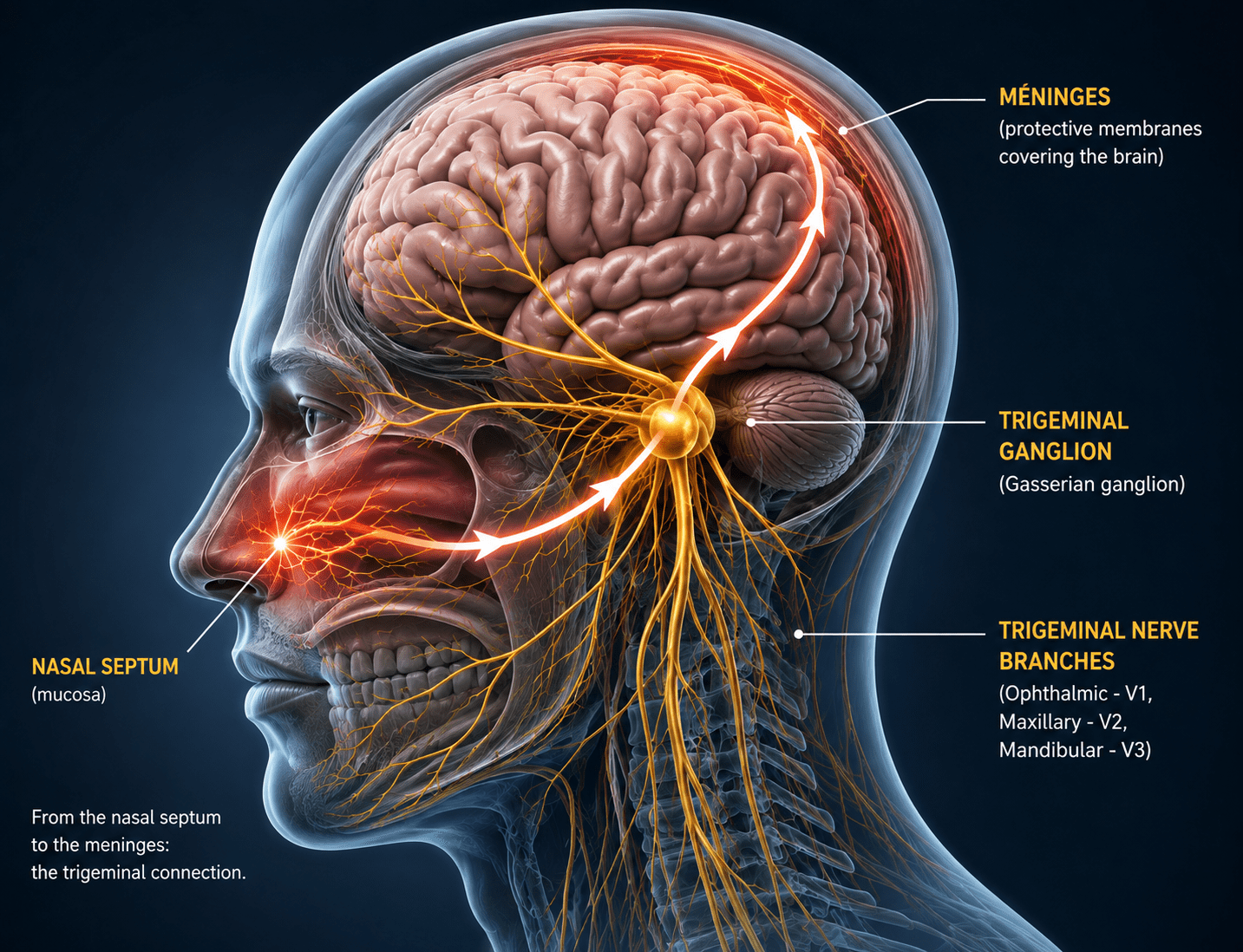 how the nasel spray works inside of your brain